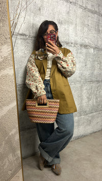 Borsa Raffia Bicolor