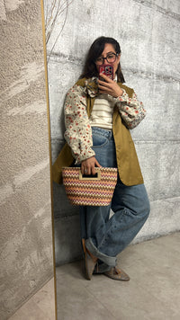 Borsa Raffia Bicolor
